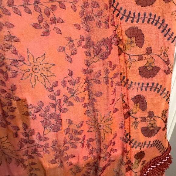 Poupette St. Barth Dress Poncho Chacha cover up one size. Coral - Picture 7 of 10